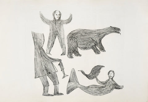 2023 PRINT Dorset Summer Collection  by Tiktu Qinnayuak *Men & Animals 1963*