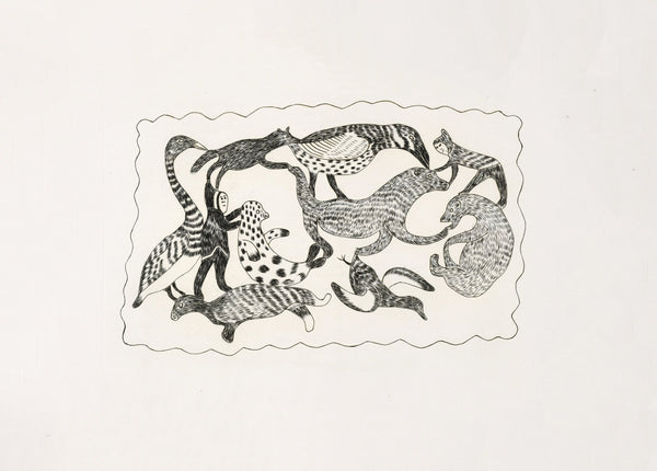 2023 PRINT Dorset Summer Collection by Lukta Qiatsuq *Animals in Inuit Land 1963*