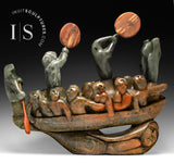 23" BENCHMARK Umiak Boat with Passengers by Abraham Ruben *High Hopes*