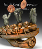 23" BENCHMARK Umiak Boat with Passengers by Abraham Ruben *High Hopes*