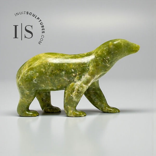 VINTAGE 7" Green Walking Bear by Henry Evaluardjuk *Homeward*