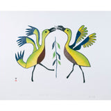 VINTAGE 1981 PRINT Birds and Mosquitoes by MARY QAYUARYUK (Kudjuakjuk)