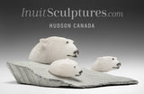7" Swimming Polar Bears by Mazdak Darehshoripour *Cubs and Dad*