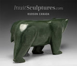 Final Piece 12" Walking Bear wth Red Tongue by Jimmy Iqaluq *Commander* Canada's Top Master Carver