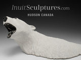 24" Rare Open Mouth Polar Bear Head by Paul Malliki  *Pearly Whites*